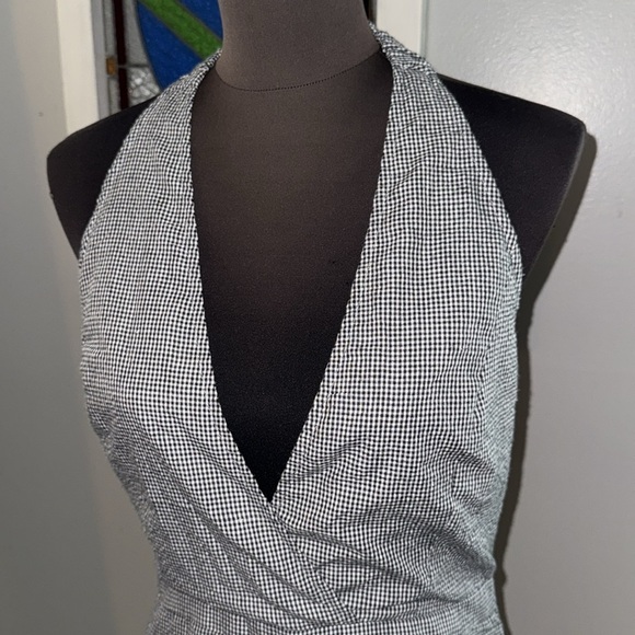 Wild Honey 100% Cotton Gingham Halter Open Back Romper - Picture 3 of 8